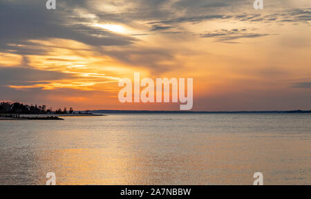 Tramonto in Shelter Island, NY Foto Stock