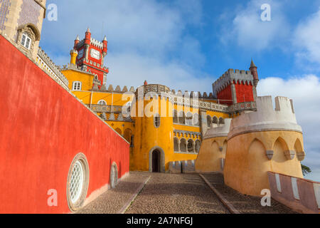 Pena Palace, Sintra, Lisbona, Portogallo, Europa Foto Stock