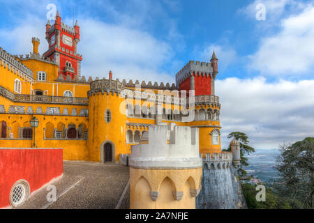 Pena Palace, Sintra, Lisbona, Portogallo, Europa Foto Stock