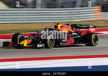 Austin, Texas, Stati Uniti d'America. 3 Novembre, 2019. Scuderia Toro Rosso driver Honda Alexander Albon (23) della Thailandia in azione durante il periodo della Formula 1 Emirati Arabi Uniti Grand Prix gara tenutasi sul circuito delle Americhe racetrack in Austin, Texas. Credito: Dan Wozniak/ZUMA filo/Alamy Live News Foto Stock