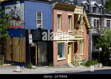 Quebec, Canada. Edifici lungo St-Urbain street nel centro di Montreal Foto Stock