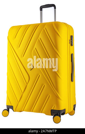 Valigia con i bagagli per il volo isolato con percorso di clipping. Foto Stock