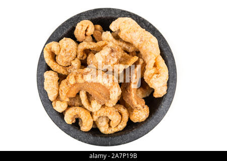 Low Carb cotenna di maiale croccante cracklins snack salato Foto Stock