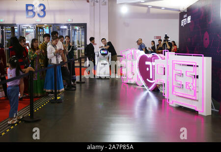 2019 Forum Mondiale su robot si apre a Pechino Yichung International Exhibition Centre di Pechino, Cina, 20 agosto 2019. Foto Stock