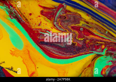 Sfondi astratti di acqua e olio e acrilico Foto Stock