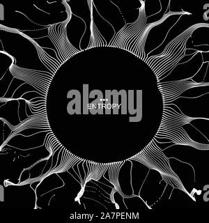 Buco nero costituito da particelle volanti. Abstract Background. 3D illustrazione vettoriale. Illustrazione Vettoriale