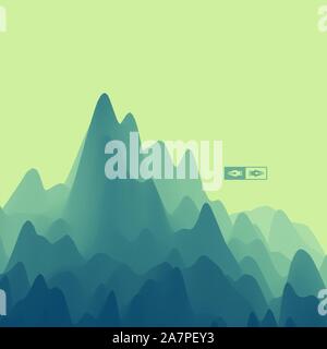 Paesaggio di montagna. Terreno montuoso. Illustrazione Vettoriale. Abstract Background. Illustrazione Vettoriale