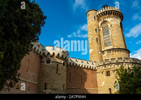 Vista di Franzensburg, un castello in Laxenburg, Austria Inferiore, Austria. Fu costruita tra il 1801 e il 1836. Essa è stata nominata in memoria dell'ultima Santa Romana Foto Stock