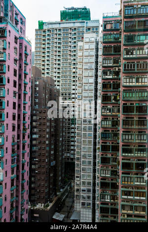 I grattacieli di Hong Kong in close-up Foto Stock