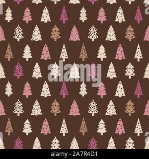 Vector albero di Natale sfondo. Seamless texture di Natale. Illustrazione Vettoriale