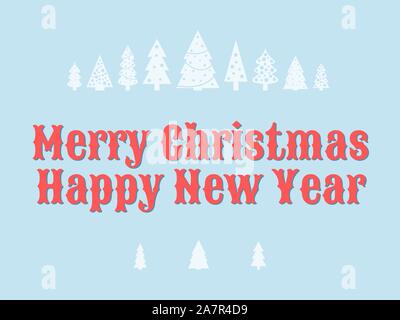 Buon Natale e Felice Anno Nuovo auguri - biglietto di auguri Modello. Illustrazione Vettoriale