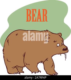 Funny cartoon orso illustrazione stock Illustrazione Vettoriale