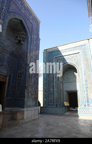 La Repubblica di Uzbekistan. Samarcanda. Memoriale di Shahi Zinda Foto Stock