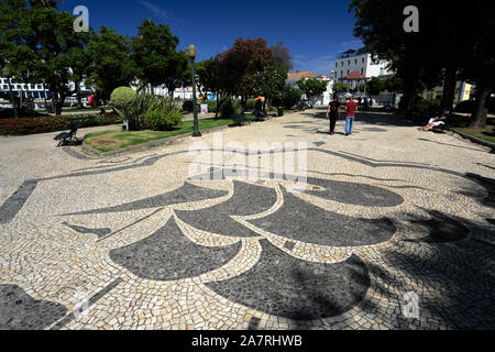 Il Jardim Manuel Bivar giardini dalla Marina, Faro, la capitale di Algarve, Portogallo, Europa Foto Stock