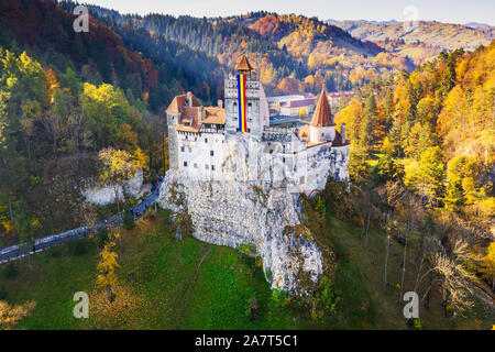 Brasov, in Transilvania. La Romania. Il castello medievale di crusca, noto per la leggenda di Dracula. Foto Stock