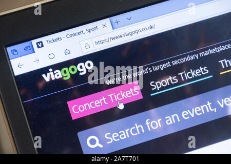 Viagogo sito web su un computer portatile Foto Stock