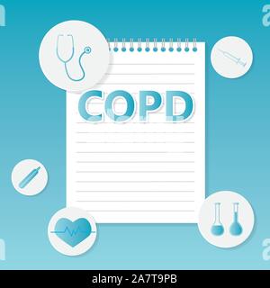 La malattia polmonare ostruttiva cronica (COPD) concetto Illustrazione Vettoriale