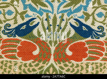 William Morris, tessuto Pattern, Peacock e Dragon, dettaglio 1878 Foto Stock