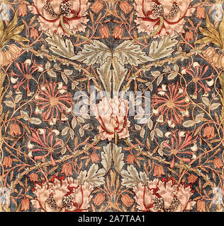 William Morris, tessuto Pattern, caprifoglio, 1900 Foto Stock