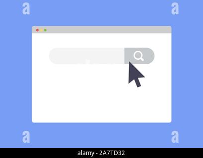 Design piatto di ricerca del browser web con il modello di topo. Illustrazione Vettoriale