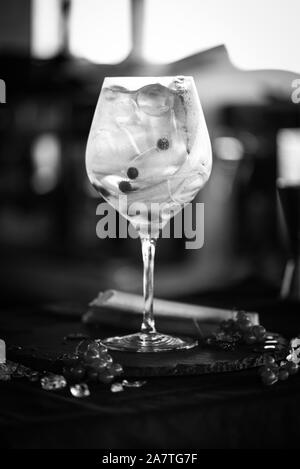 gin tonico con rabarbaro fresco Foto Stock