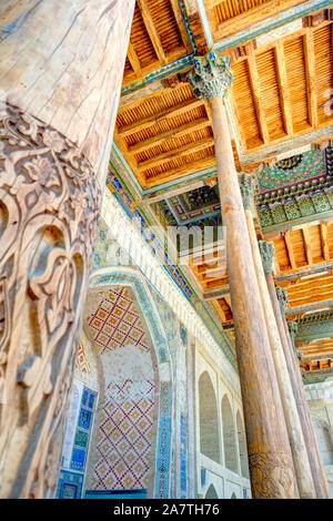 Bolo Hauz moschea, Bukhara, Uzbekistan Foto Stock