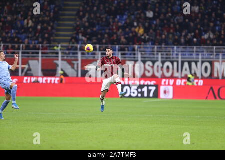 Milano, Italia. 03Th novembre2019. Campionato italiano A. Ac Milan vs SS Lazio. TTheo Hernandez del Milan. Foto Stock