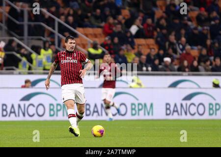 Milano, Italia. 03Th novembre2019. Campionato italiano A. Ac Milan vs SS Lazio. Alessio Romagnoli del Milan. Foto Stock