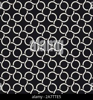Vector seamless pattern. Monocromatico strisce ondulate sullo sfondo. Geometrica decorativa linee interlacciate. Illustrazione Vettoriale