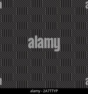 Vector seamless pattern. Geometrico ornamento striato. Semplici linee di reticolo scuro dello sfondo. Illustrazione Vettoriale