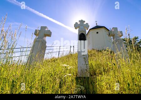 Cappella di Sant'Anna Vysker sulla collina nel Paradiso Boemo. Foto Stock