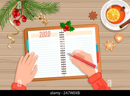 Programmazione ANNO 2020.Il nuovo anno con le modifiche. Illustrazione Vettoriale