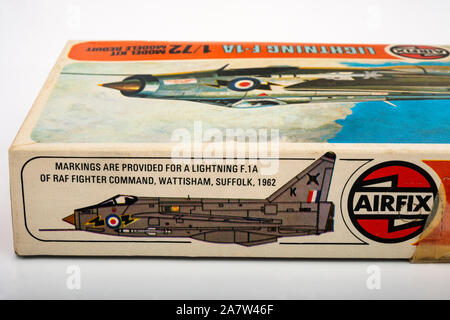 1975 Airfix scala 1/72 Lightning F-1un modello di aeromobile Foto Stock