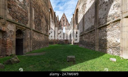 Le rovine del vecchio monastero Rosa coeli in Dolni Kounice Foto Stock