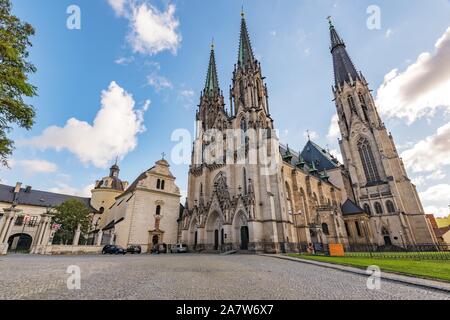 San Venceslao Cattedrale è una cattedrale gotica a Piazza Venceslao in Olomouc, in Repubblica Ceca Foto Stock