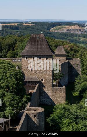 Rovine del Castello di Helfstyn nella regione Moravia della Repubblica ceca Foto Stock