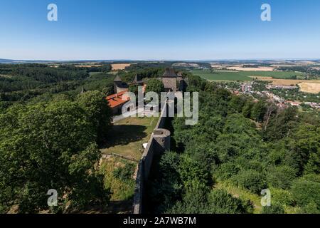 Rovine del Castello di Helfstyn nella regione Moravia della Repubblica ceca Foto Stock