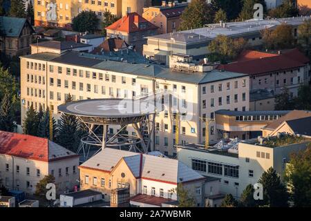 All Ospedale regionale di Liberec con eliporto su foto aerea Foto Stock