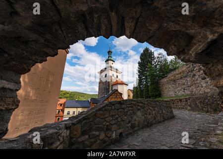 Storica Torre Nera in Loket Foto Stock