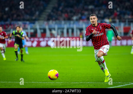 Milano, Italia. 3 Novembre, 2019. rade krunic (AC Milan)durante l'AC Milan vs S.S. Lazio, italiano di calcio di Serie A del campionato Gli uomini in Milano, Italia, 03 novembre 2019 - LPS/Fabrizio Carabelli Credito: Fabrizio Carabelli/LP/ZUMA filo/Alamy Live News Foto Stock