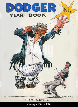 L'annata 1955 Brooklyn Dodgers souvenir year book. Nel 1955 il Brooklyn dodgers infine sconfitto il rivale New York Yankees da Bronx nella World Series per diventare i campioni della Major League Baseball. Foto Stock