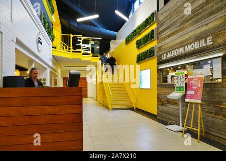 La città di Quebec, Canada -31 OTT 2019- Vista delle Halles Cartier Le Petit Quartier, un mercato e centro commerciale sulla Avenue Cartier in Quebec City. Foto Stock