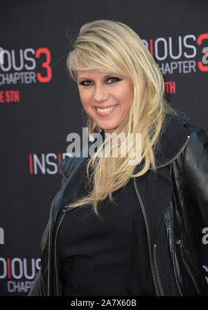 LOS ANGELES, CA - JUUNE 5, 2015: Jodie Sweetin presso la premiere mondiale di insidiose Capitolo 3 a TCL Chinese Theatre, Hollywood. © 2015 Paul Smith / Featureflash Foto Stock