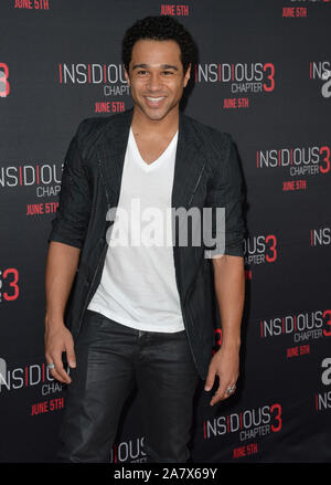 LOS ANGELES, CA - JUUNE 5, 2015: Corbin Bleu alla premiere mondiale di insidiose Capitolo 3 a TCL Chinese Theatre, Hollywood. © 2015 Paul Smith / Featureflash Foto Stock