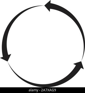 Icona a forma di freccia su sfondo bianco in stile appartamento. icona aggiorna per il vostro web site design, logo, app, UI. freccia circolare segno. Ricaricare il simbolo. Illustrazione Vettoriale