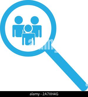 cerca persone icona. lente di ingrandimento ricerca persone. Illustrazione Vettoriale