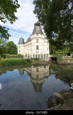 Valle della Loira, Francia - 11 agosto 2016: Il Chateau de l'Islette, Francia. Questo castello rinascimentale è situato nella Valle della Loira. Foto Stock