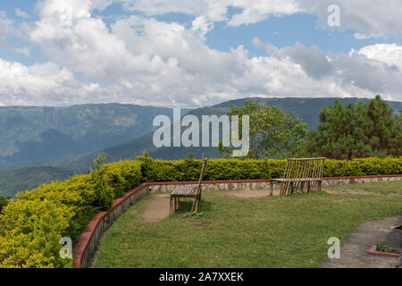 Vista da Cherrapinji Resort, Meghalaya, India Foto Stock