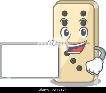 Cartoon di domino sul carattere carino Ripiani con bordo Illustrazione Vettoriale