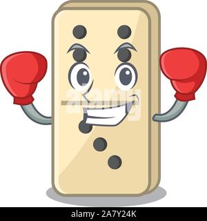 Cartoon di domino sulla cute boxe ripiani di caratteri Illustrazione Vettoriale